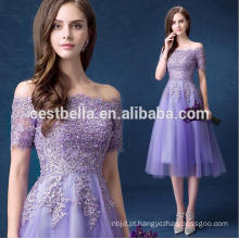 Hotsale Sweet Purple Vestido de dama de honra Off-Shoulder Chiffon Fairy Prom Dresses